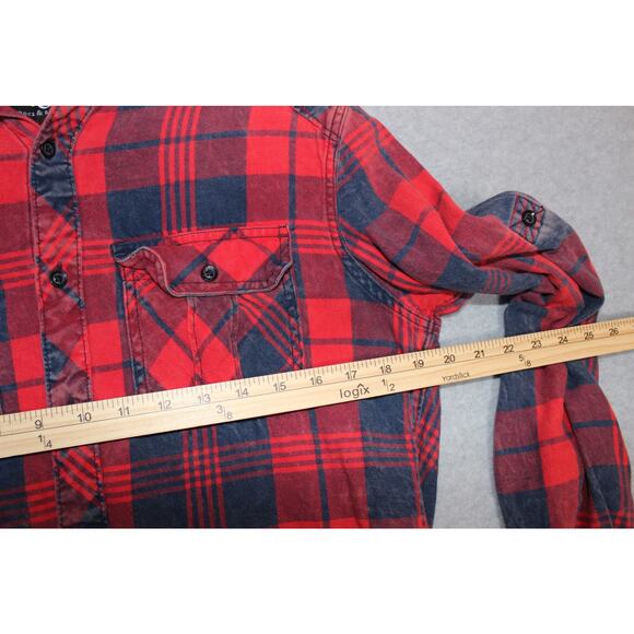 Rock & Republic Red Plaid Button Up LS Mens Size Small - Picture 4 of 6